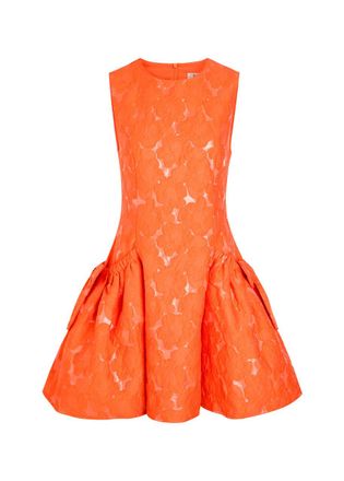 Sister Jane Floral-jacquard Cotton-blend Mini Dress - Orange - 8 (UK8 / S)