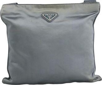 Prada Blue Silk Shoulder Bag (Pre-Owned)