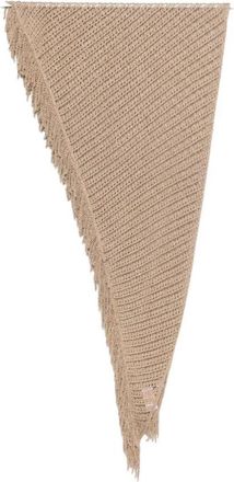 Simona Corsellini Metallic-Effect Open-Knit Sjaal - Dames - Wintersjaals - Beige - ONE Size - Accessoires