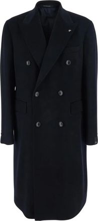 Tagliatore Londra Oversized Double-Breasted Coat - Heren - Mantel - Blauw - L - Wol - Jassen