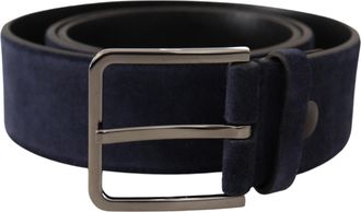 Dolce & Gabbana Mens Suede Leather Belt - Dark Blue - Size 90 cm
