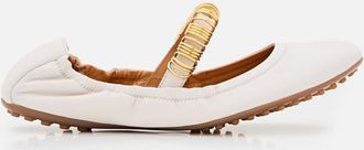 Tod's White Leather Ballet Flats