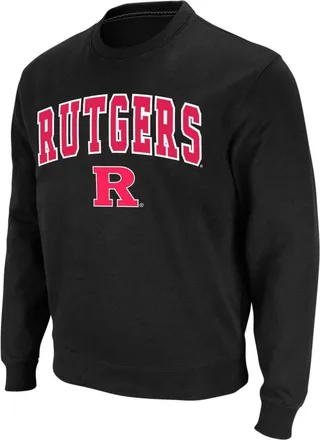 Colosseum Mens Colosseum Black Rutgers Scarlet Knights Arch & Logo Crew Neck Sweatshirt at Nordstrom, Size Xxx-Large