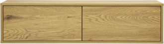 Miliboo Mueble Tv Mural Acabado Madera Clara Roble L120 Cm Flexo