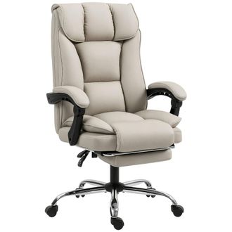 HOMCOM Silla de escritorio 66x72x121 cm caqui