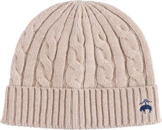 Brooks Brothers Cashmere Blend Classic Cable Hat in Camel Heather at Nordstrom