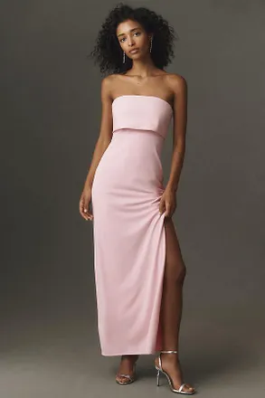 BHLDN Strapless Crepe Maxi Dress