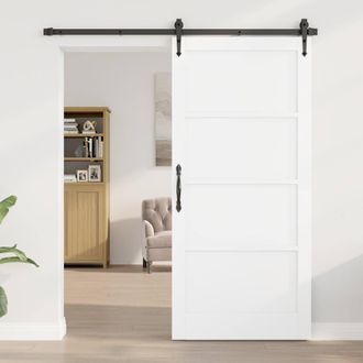 Berkfield Home Interior Door g&Auml;&uacute;ORKDALg&Auml;&ugrave; White 93x202x4 cm Solid Wood Pine | Size: 93 x 202 x 4 cm