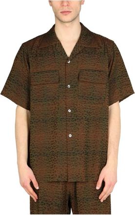 Needles SS Classic Shirt - Heren - Korte mouwen Overhemden - Bruin - S - Overhemden