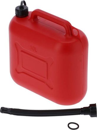 OEM Bid&oacute;n De Gas Port&aacute;til De Pl&aacute;stico Abs, Tanque De Aceite Estilo Militar, Suministro Industrial, 10 L, Asa Ergon&oacute;mica Roja Con Arandela Para Manguera De