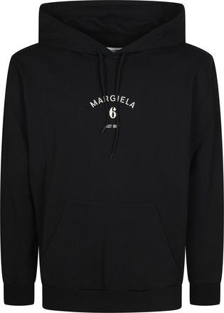 Maison Margiela Black Hooded Kangaroo Pocket Sweatshirt