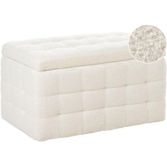 Beliani Storage Ottoman MICHIGAN Boucle White
