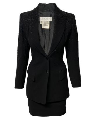 Escada Suit Skirt Set in Black Wool