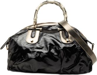 Gucci Pre-owned Gucci Coated Canvas Bamboo Dialux Pop Satchel Ladies OLVUB03SBFX317ZA