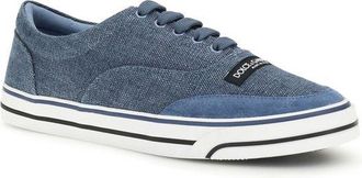 Dolce & Gabbana Mens Blue Linen Low Top Sneakers