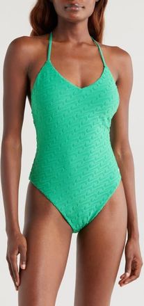 Nike Racerback Terry One-Piece Swimsuit in Stadium Green at Nordstrom, Size X-Large