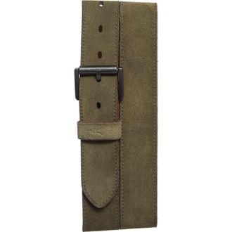 AllSaints Burnished Suede Belt in Log Brown /Dark Gunmetal at Nordstrom Rack, Size 34