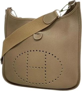 Herm&egrave;s Pre-owned Shoulder Bag - Dames - Vintage Schoudertas - Grijs - ONE Size - Leer - Vintage