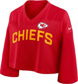 Nike Kansas City Chiefs Wide Receiver Jersey Fashion Nike Womens Dri-FIT NFL Cropped Top in Red | 03O365N7G-5HX