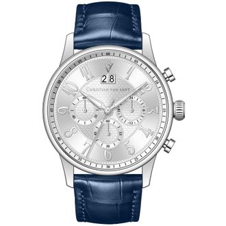 Christian Van Sant Mens Heritage Silver Dial Watch