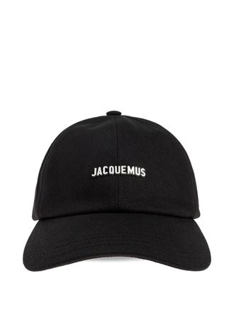 Jacquemus The Gadjo logo-plaque baseball cap hat - unisex - Cotton - 58 - Black
