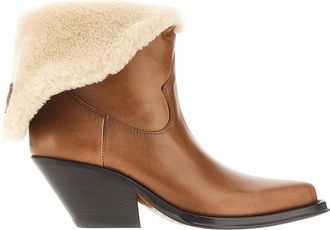 Chlo&eacute; Azelan leather and shearling boots Man 36