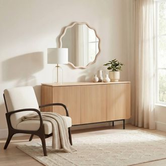 Furniturebox Penrose Oak Wood Sideboard in Light Brown