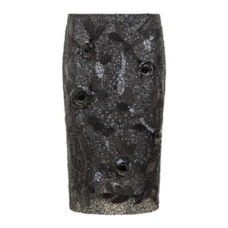 Des_Phemmes Pencil Skirts, female, Black, Size: S Floral Pencil Skirt