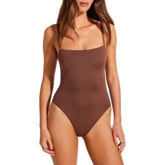 Vitamin A Jenna One-Piece Swimsuit in Mocha Brn at Nordstrom, Size X-Large