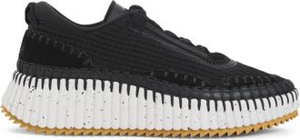 Chlo&eacute; Black Lace Up Sneakers