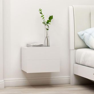 vidaXL Mesitas De Noche 2 Uds Madera Contrachapada Blanco 40x30x30 Cm Vidaxl