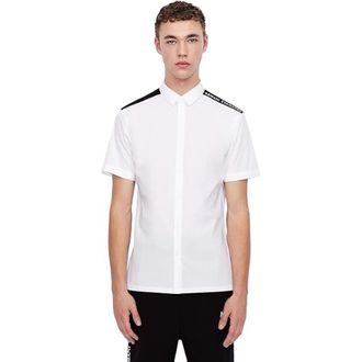 A|X Armani Exchange Blouses & Shirts - Heren - Korte mouwen Overhemden - Wit - S - Katoen - Overhemden