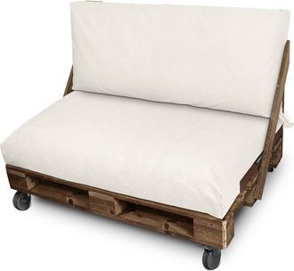Happers Happers - Set De Cojines Para Palets Asiento 120x80x20 + Respaldo 120x45x25 Crudo Naylim Mate