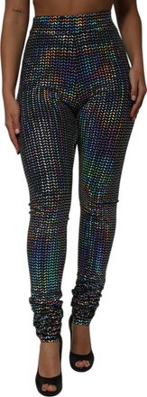 Dolce & Gabbana Multicolor Sequined Leggings Trouser Womens Pants (Pre-Owned)