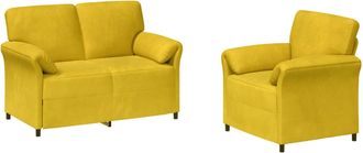 vidaXL Juego De Sof&aacute; 2 Uds. Amarillo Terciopelo Vidaxl