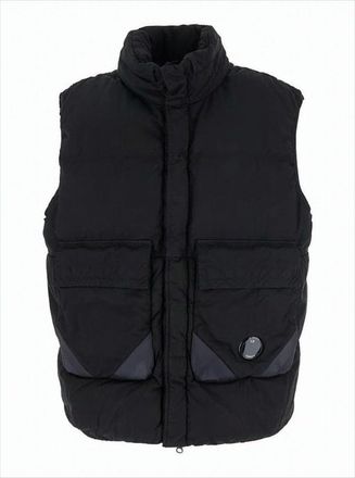 C.P. Company High Collar Padded Vest With Detachable Hood
