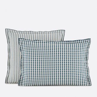 La Redoute Interieurs Kussensloop seersucker katoen, Cottage blauw