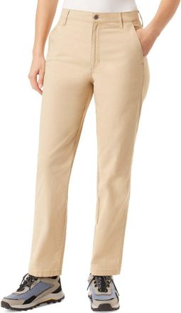 G.H. Bass & Co. Bass Outdoor Anywhere Pants Womens Cream Stretch Canvas Straight Leg FTS483