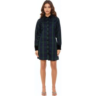 Alexia Admor Velvette Plaid Dress in Green Plaid at Nordstrom, Size 12