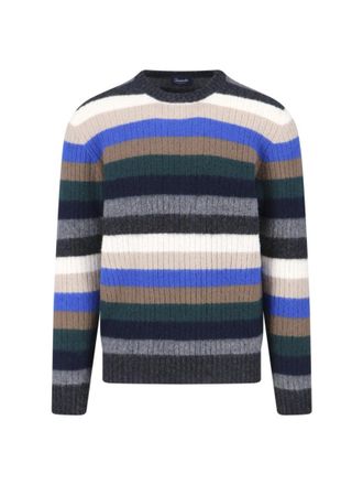 Drumohr Multicolour Textured Knit Sweater With Ribbed Detailing