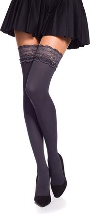 Romartex Opaque 40 Denier Microfibre Hold Ups Stockings, XL, graphite