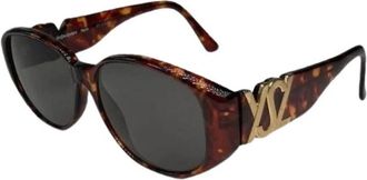 Saint Laurent Pre-owned Plastic Zonnebril - unisex - Vintage Accessoires - Bruin - ONE Size - Vintage
