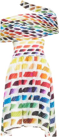 Chanel Karl Lagerfeld 2014 Runway Colorama icon brush silk top skirt FR34 XS