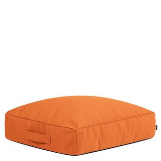 Icon Brand Puf coj&iacute;n de suelo para exterior en olefina impermeable naranja