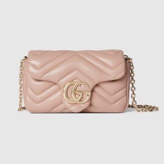 Gucci GG Marmont Mini Shoulder Bag, Beige, Leather