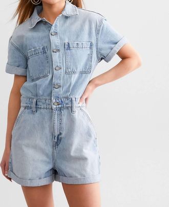 Hidden Jeans Dylan Denim Romper In Medium Light