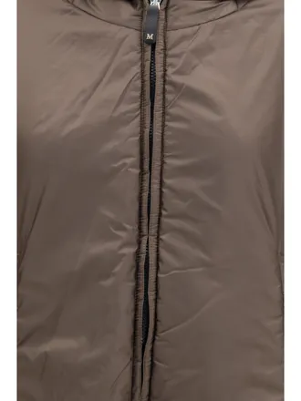 Max Mara Water-Repellent Canvas Hooded Padded Jacket - Gold