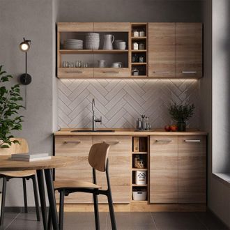 Vicco Cocina Vers&aacute;til R-line, Roble Sonoma/goldkraft, 160 Cm, Et Roble, Vicco