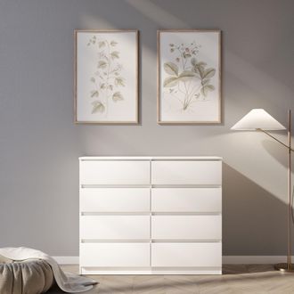 Seconique Malvern 8 Drawer Chest in White