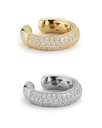 Glaze Jewelry Silver CZ Set of Cuff Earrings